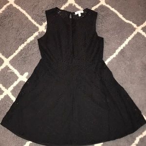 Black Lace Fit and Flare Dress